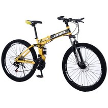 26 인치 알루미늄 합금 산악 자전거 접이식 27 단 파워 보조 이중 충격 흡수 기능109102, 노란색 03_175cm) | 24