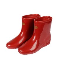 보생 갯벌 낚시 여자 반장화, 적색, 235