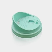 일회용 종이컵 10/13온스 롱개폐형뚜껑(민트) 100개