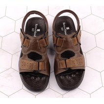 녹산신발 국내생산 쓰리버클 장식 남성 캐주얼 가죽 샌들 Z-43004
