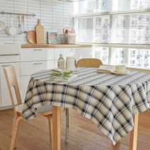 데일리라이프 체크 방수 식탁보, 01)랑콤(방수), 정사각(140x140)