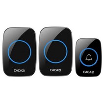 지능형 무선 초인종 433Mhz 스마트 도어벨 36 벨소리 300m 장거리 스마트 도어벨 차임 유럽 영국 미국 플러그 옵션, 1 button 2 receiver_미국