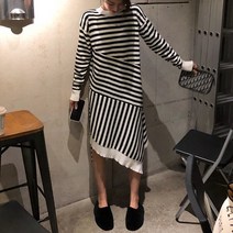 vaviola 바비올라 니트 스트라이프 언발원피스-218