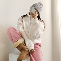 러브미라클 하이넥 투웨이 밍크퍼 크롭 점퍼