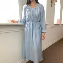 신세계TV쇼핑 [옷자락] 여자 여신룩 긴팔 셔링 허리끈 A라인 샤랄라 원피스