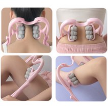 갓템89 골프공 목지압기 어깨마사지기 승모근마사지기, 롤링목마사지기_6구(핑크)