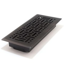 Accord Ventilation AMFRABB210 고리버들 도안 바닥 표시기 5cm x 25.4cm배관 입구 치수 앤틱 브라스Antique Brass 색상 AMFRRBB410, Oil Rubbed Bronze, 6 x 14