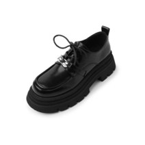 승무원 구두 가보시힐 발볼넓은 가죽 펌프스 펌프스 오피스 레이스업 버클 화 용 두꺼운 메