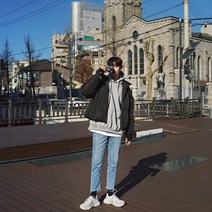 크롭 오리털 숏패딩