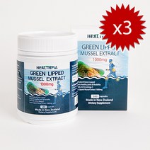 헬스피아 고농축 초록입홍합 1000mg 500캡슐 + 100캡슐 추가증정, 3개