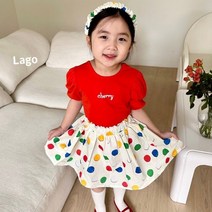 라고 도트컬러스커트