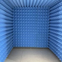 소음 차단 방음 박스 1인 간이 부스 녹음실 ASMR 공부, 아우터 실버 + 이너 블루