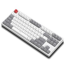 KEYXGSUL 유무선 2.4G PBT 이중사출 키캡 핫스왑 게이밍 기계식 키보드, 회색, 갈축