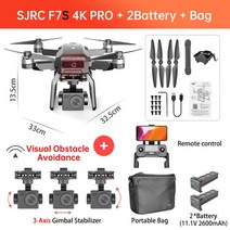 SJRC F7s 4K 프로 드론 장애물 회피 GPS 5G 와이파이 3 축 짐벌 EIS FPV 브러시리스, 06 F7S 2B  32GB