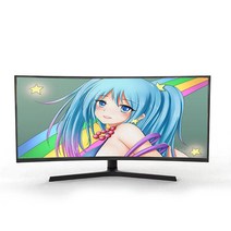 21인치모니터 20인치 23인치 와이드 게이밍 34 인치 21:9 평면 스크린 모니터 1ms 풀 HD LED 패널 4K 곡선, 01 Black