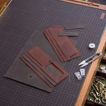 DIY 가죽공방지갑 수제 남자친구 선물 취미 키트 공예, A 모델
