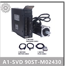 220v 90st-m02430 0.75kw ac 서보 모터 2.4 n.m. 750w 3000rpm 단상 a1-svd 드라이브 컨트롤러 a1-svd 시리즈., 펄스 5v 브레이크
