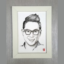 국민초상화A4 인물스케치 강아지그림 고양이그림 100%수작업 특별한선물, 흐린사진/필터사진(5000), 매트확장형월넛액자(할인가/15000원)