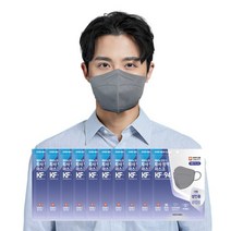 새부리형 KF94 여름용 컬러 마스크 그레이(특대형) 50매, 단품, 단품