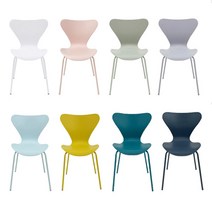 누볼라 철제 플라스틱 인테리어 식탁 책상 의자 9color, 머스타드, 1개