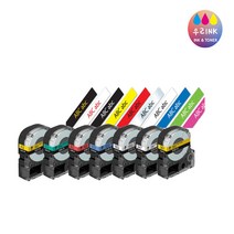 EPSON 엡손 호환 라벨테이프 6mm 9mm 12mm 18mm 24mm 라벨프린터기 테이프, 6mm 핑크바탕/검정글씨-SC6PW