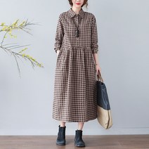 일자핏원피스 특 빅사이즈 여성의류 봄 뚱뚱한 면마블라우스 뱃살가리기 가을 룩 뚱뚱함 이쁜이 2452299602