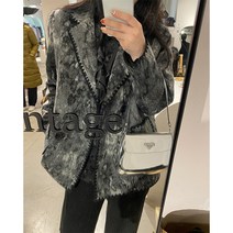 캐주얼슈트코디 리샤오샤 뚱뚱한 국풍 수묵 숏 모직 정장 코트 여성 봄계절 빅사이즈 작은 키 캐쥬얼 양복 2410000678
