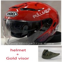 오토바이헬멧 신제품 오픈 페이스 쇼에이 J크루즈 II 마르케즈 6 오토바이 헬멧 모토 크로스 레이싱, Gold visor+XXL