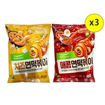 (상온)[풀무원]치즈 면떡볶이190gx3+매콤 면떡볶이190gx3