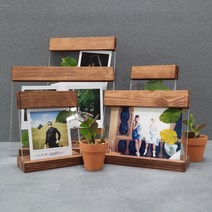 껀스 gguns70 탁상용 투명아크릴 원목 우드사진액자, 대형 세로형