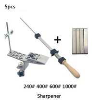 칼갈이 가위갈이 주방용 고정 각도 전문 칼갈이 숫돌 벌집 다이아몬드 돌 양면 날카로운 칼날, D+Sharpeners Set