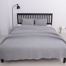 포근포그미 피그먼트 양면퀼팅 줄누비 이불패드, 파스텔라임