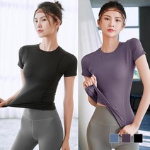 마롱패션 요가 필라테스 반팔 상의 요가상의 티셔츠 필라테스상