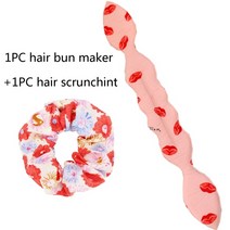 볼륨 물결 고데기 전기머리인두 롤브러쉬 오토롤링 Furling 소녀 1pc 꽃 무늬의 도트 입술 스타일 토끼 귀 마법 스폰지 헤어 스타일링 롤빵 제조기 트위스트 경기자 도구, 핑크 입술 세트