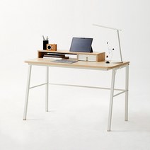 한샘 티오 책상 콘센트형 120cm(컬러 택1), 색상(상판/다리):내추럴오크/다크그레이(B)