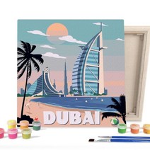 제이스토어 / 캔버스 DIY 페인팅 랜드마크 두바이버즈알아랍 25X25, 본상품선택