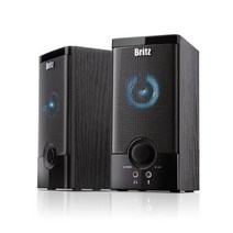 BRITZ USB전원 2.1채널 PC 노트북 스피커 LED 이어폰 마이크 연결단자 5~10w, 블랙, BRITZ-505롤