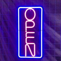 couyor LED 네온사인 세로형 OPEN 네온 LED 광고 로고 벽걸이 장식등 LED간판 네온 사인 보드 간판
