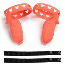 Oculus Quest 2 VR 터치 컨트롤러 보호 커버 액세서리용 충격 방지 실리콘 스킨 핸들 그립, [07] Orange With strap