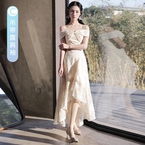 들러리 하객 브라이덜샤워 드레스 샴페인색 여름 썸머 럭셔리 -131099