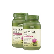GNC 허벌 플러스 밀크씨슬 2병 엑스트라 스트렝스 1300 mg 120정 60정 실리마린, 60정 2병