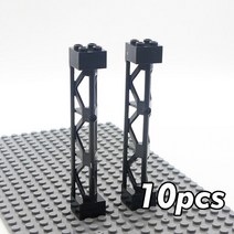 산업용 사다리 도시 친구 집 MOC 부품 울타리 계단 사다리 게이트 빌딩 블록 도어 창 인물 성 정원 벽돌 장, 37 10 pillars