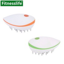 두피 마사지기 두피 관리기 머리 마사지 head massager 전기 진동 목 모발 성장 편두통 허리 어깨 바디 배터리 미니 빗 브러시 핸드 헬드, 주황색