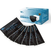 BYERLY 고급형 3중필터 KC인증 (개별포장) 일회용마스크 블랙(50매), (바이-개별)블랙-50매