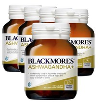 뉴질랜드 블랙모어스 Blackmores Ashwagandha + 아슈와간다 + 60정, 5팩