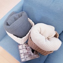 태슬 포인트 니트 블랭킷