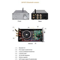 블루투스 미니 앰프 길거리공연 매장용 리시버 통기타 올인원 brzhifi 2.0 lm1875lm3886 듀얼 채널 전원 오디오 5.0 스테레오 사운드 스피커 amp, 1-금