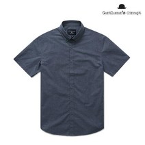 [논아이론] 플렉스 스트레치 반팔셔츠_네이비_0DSSB08GSN