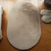 타원형 직사각형 모조 토끼 모피 바닥 매트 카페트 카펫 부드러운 작은 발 패드 거실 침실 현관 문 앞 침대 옆 러그 인테리어 미끄럼방지