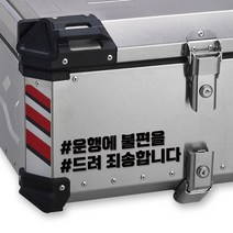 LINE CUT 오토바이 알루미늄 탑박스 배달통 문구스티커 데칼 BDT-0005, M, 흰색유광